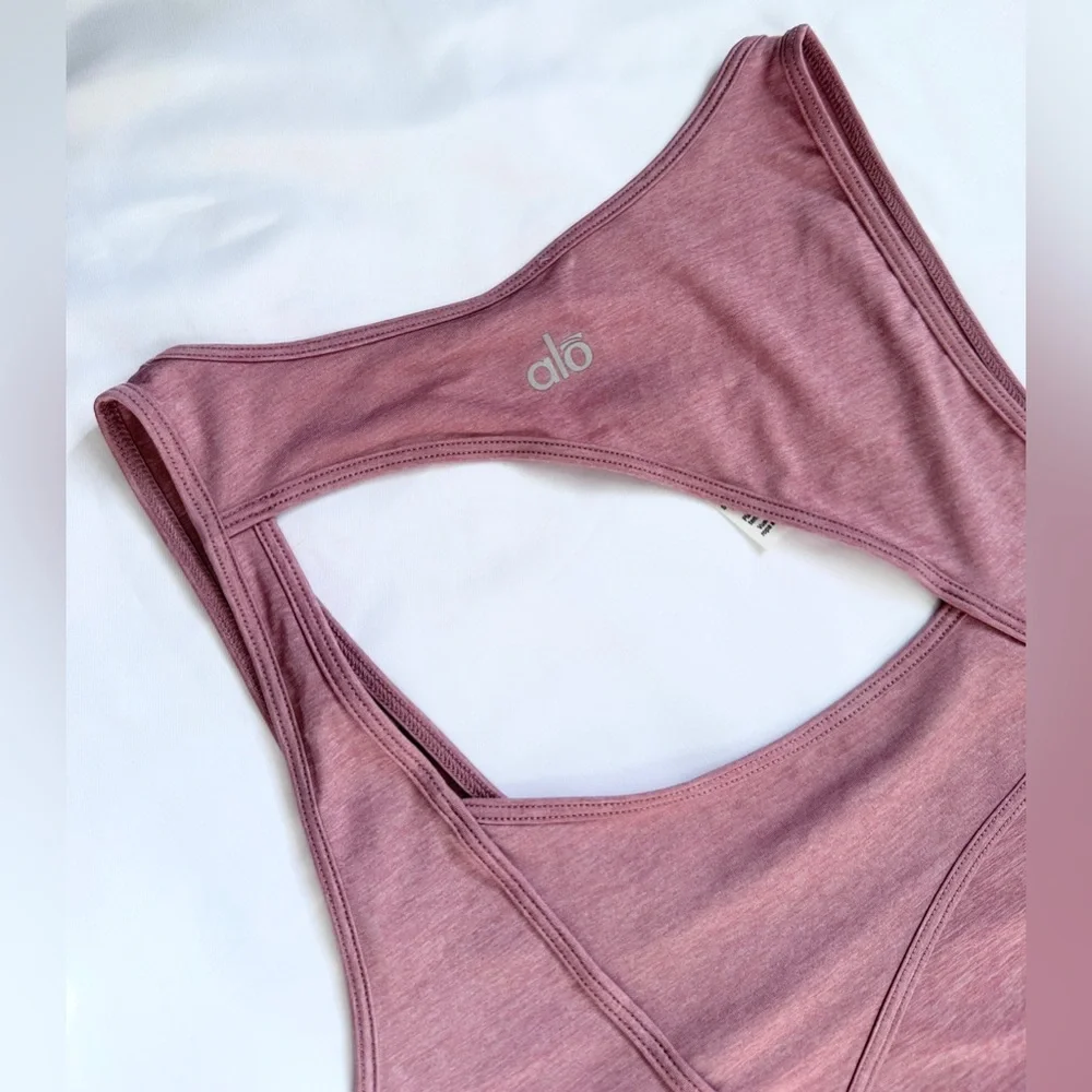 Alo Yoga Dalia Tank - Plum Heather - S - Picture 8 of 11